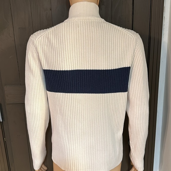 Ralph Lauren vintage full frontal zip to mock neck long sleeve ribbed sweater - Picture 4 of 10